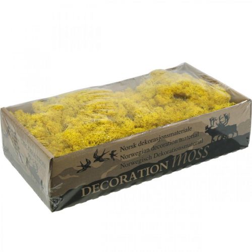 Floristik24 Mousse déco jaune mousse de renne pour artisanat jaune citron 500g