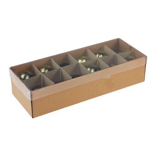 Article Oeufs de Pâques décoratifs véritable œuf d&#39;oie noir avec paillettes dorées H7,5–8,5 cm 10 pièces