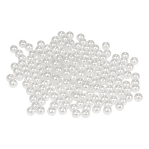 Perles décoratives à enfiler perles artisanales blanches 6mm 300g