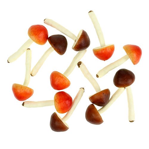 Floristik24 Champignons déco marron, orange 9cm 12pcs