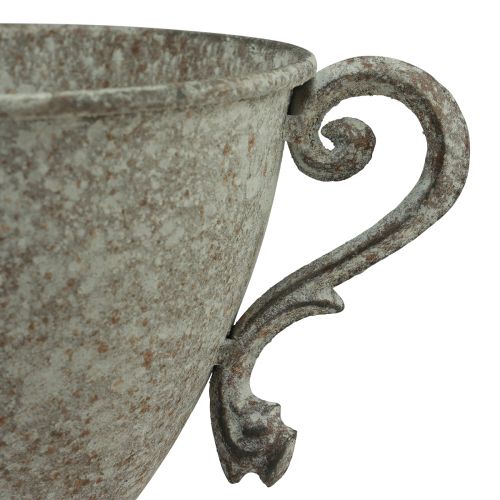 Article Coupe avec anse Déco métal Marron Blanc Ø15cm H19,5cm
