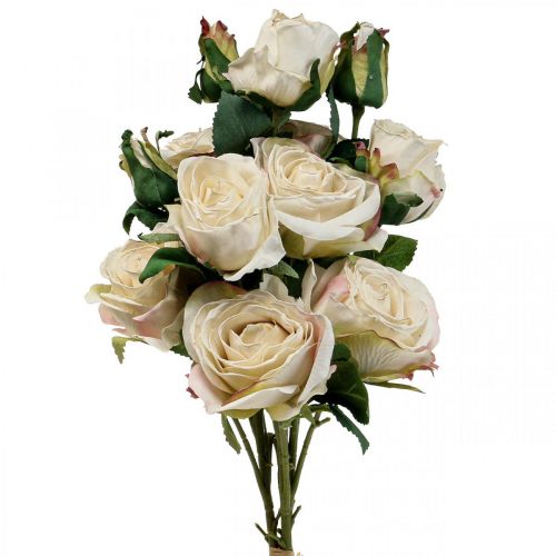 Floristik24 Déco Roses Crème Roses Artificielles Fleurs en Soie 50cm 3pcs