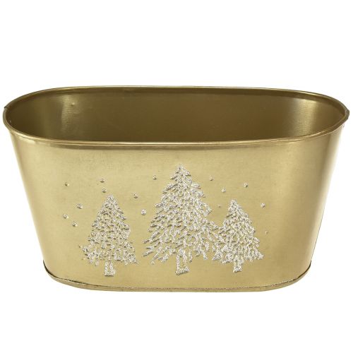 Article Bol décoratif ovale pour sapin de Noël doré 24×13×12,5cm