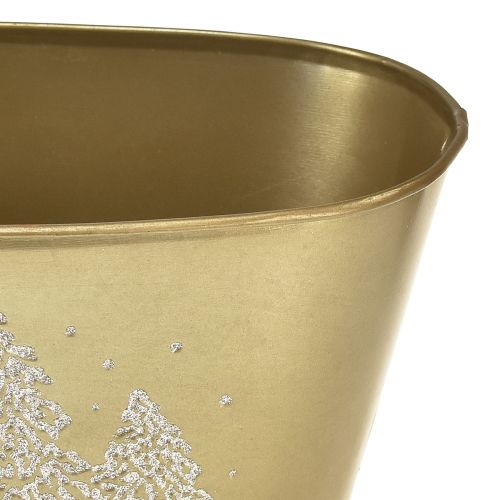 Article Bol décoratif ovale pour sapin de Noël doré 24×13×12,5cm