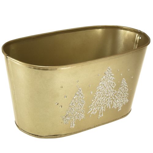 Bol décoratif ovale pour sapin de Noël doré 24×13×12,5cm