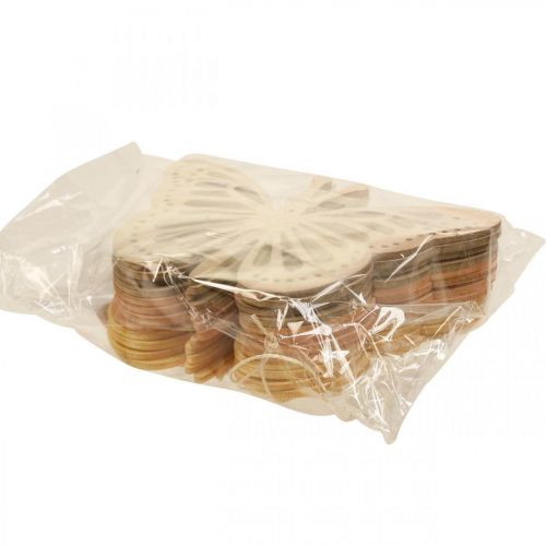 Article Papillons décoratifs cintre décoratif beige/rose/jaune 12cm 12 pcs
