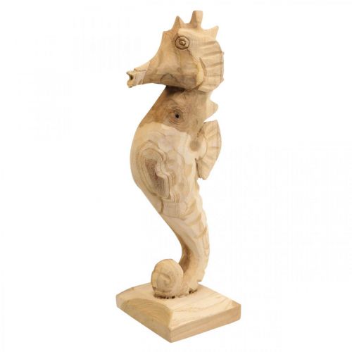 Article Hippocampe déco bois grand, décoration maritime H38cm
