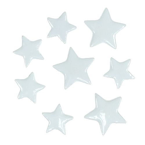 Étoiles décoratives à disperser blanches 4-5cm 72 pcs