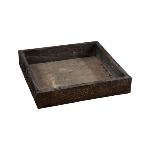 Floristik24 Plateau décoratif carré en bois marron 20 × 20 × 3,5 cm, 2 pièces