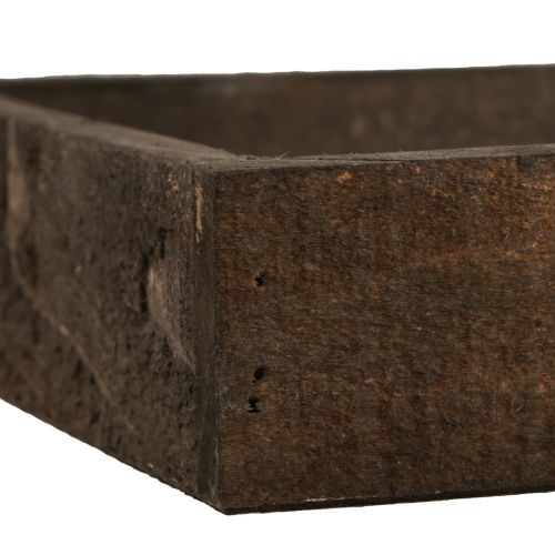 Floristik24 Plateau décoratif carré en bois marron 20 × 20 × 3,5 cm, 2 pièces