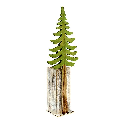 Floristik24 Sapin déco avec bac en bois H49cm