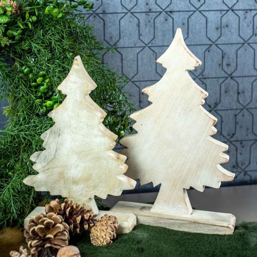 Floristik24 Déco sapin de Noël bois lavé décoration de table Avent 32×20×5.5cm