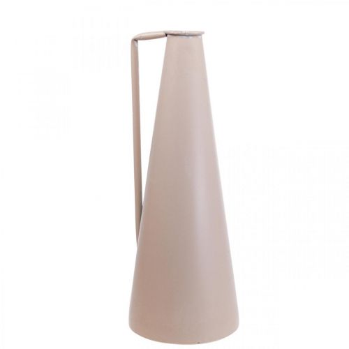 Vase décoratif en métal pichet décoratif rose conique 15x14.5x38cm