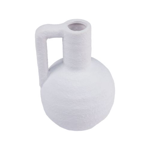 Article Vase décoratif mini vase à fleurs blanc avec anse H15cm