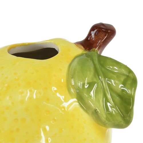 Floristik24 Vase décoratif citron céramique ovale jaune 11cm×9,5cm×10,5cm