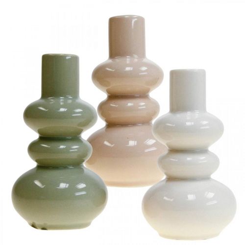 Vases décoratifs, set de vases en céramique sphérique H13,5cm Ø7,5cm 3pcs