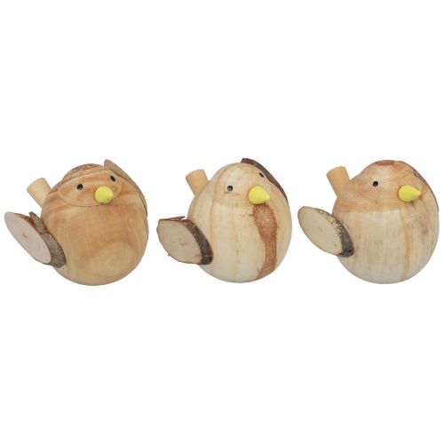 Oiseaux décoratifs oiseaux en bois décoration de table printemps nature 7cm 3 pcs