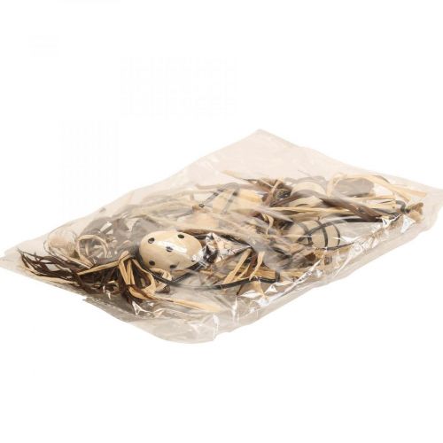 Article Oiseaux décoratifs à suspendre noir/naturel/rouille 8,5×7,5cm 6 pcs
