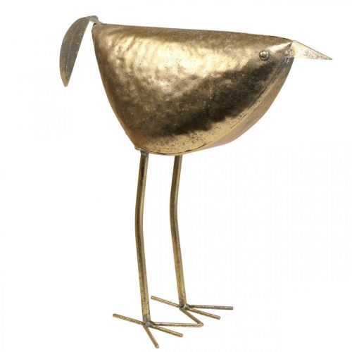 Article Déco oiseau Déco figure oiseau décoration métal doré 46×16×39cm