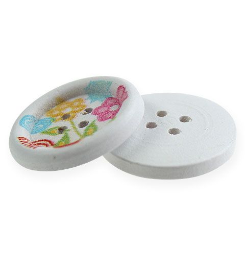 Article Boutons décoratifs en bois avec motif Ø2,3cm 135pcs