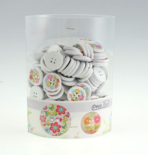 Floristik24 Boutons décoratifs en bois avec motif Ø2,3cm 135pcs