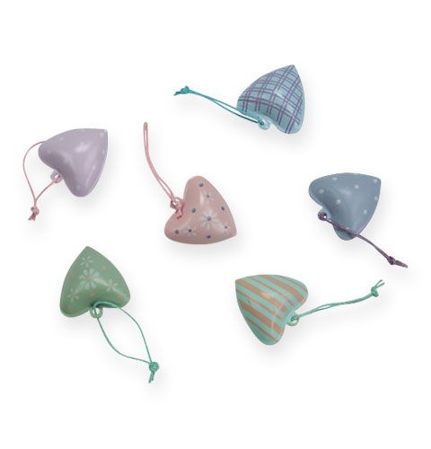 Floristik24 Coeur en métal pour suspendre avec des motifs 3cm 12pcs