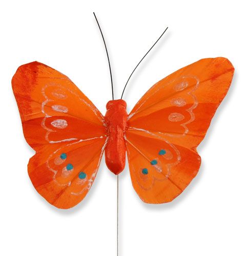 Floristik24 Papillons décoratifs sur le fil multicolore 8 cm