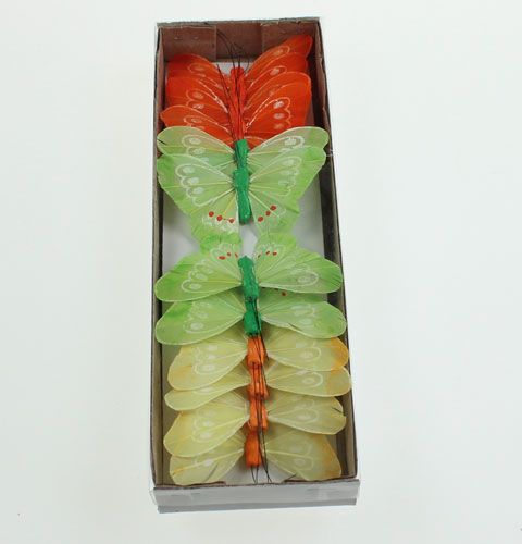 Floristik24 Papillons décoratifs sur le fil multicolore 8 cm