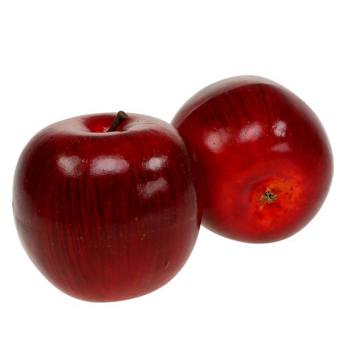 Pommes déco rouge, laquées Ø8cm 6p