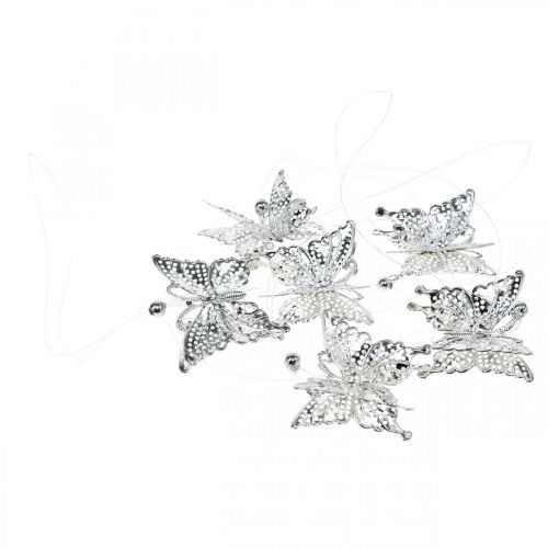 Article Pendentif déco papillon, décoration mariage, papillon métal, ressort 6 pcs