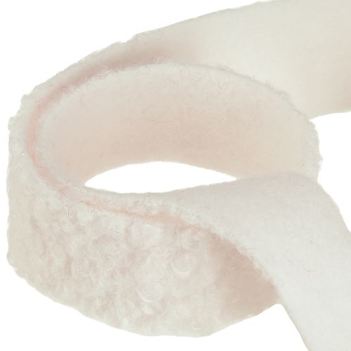 Article Ruban décoratif crème large aspect laine 40 mm 8 m