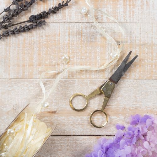 Article Ruban décoratif, crème, cœurs, perles, décoration de mariage, 10 mm, 5 m