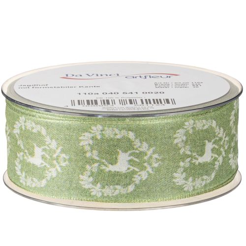 Article Ruban déco cerf vert 40mm 20m