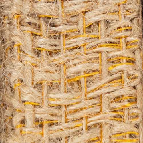 Article Ruban décoratif en jute, jaune naturel, 25 mm ; ruban décoratif rustique en jute, 10 m