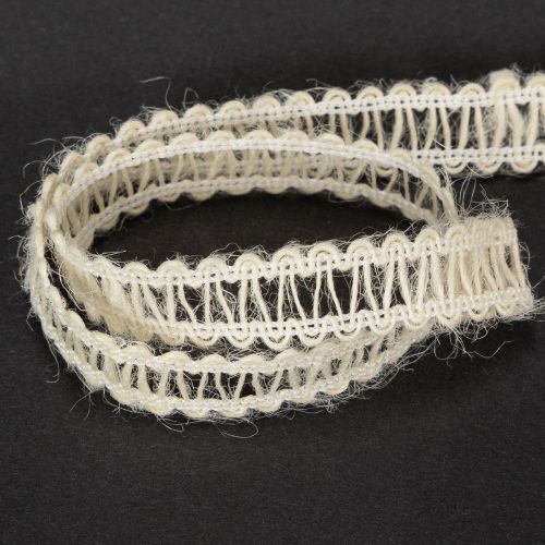 Article Ruban décoratif en jute, ruban cadeau naturel, blanc crème, 15 mm x 15 m