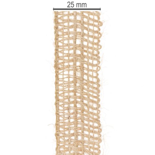Article Ruban décoratif en jute naturel, 25 mm ; ruban en jute ; ruban cadeau rustique, 10 m