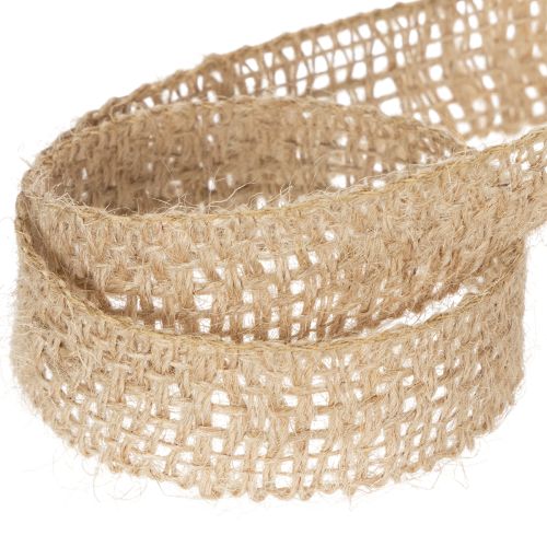 Article Ruban décoratif en jute naturel, 25 mm ; ruban en jute ; ruban cadeau rustique, 10 m