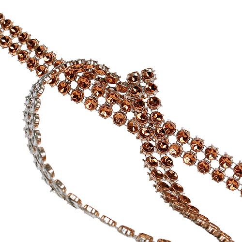 Floristik24 Ruban décoratif cuivre, brillant 10mm 4m