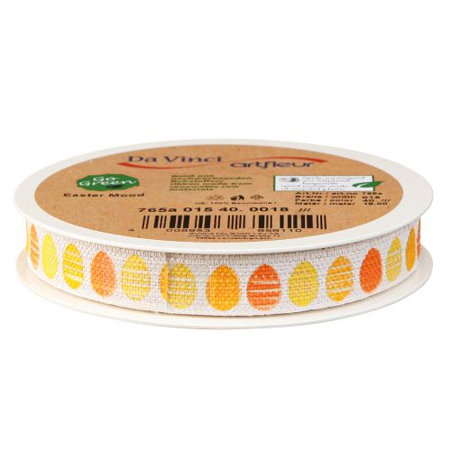 Article Ruban décoratif Pâques ruban durable Oeufs de Pâques orange 15mm 18m