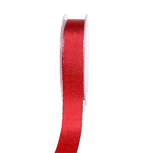 Floristik24 Ruban déco rouge avec mica 25mm 20m