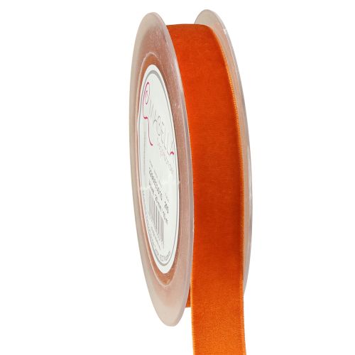 Ruban décoratif en velours orange foncé 20 mm 10 m