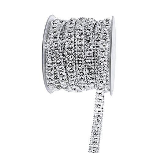 Floristik24 Ruban déco argent 10mm 9m