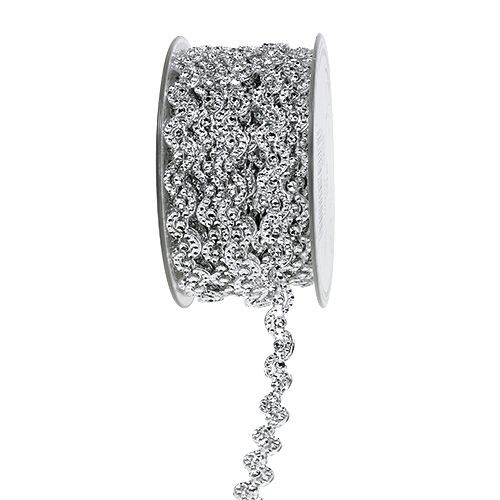 ruban décoratif argent brillant 10mm 9m | Floristik24.fr