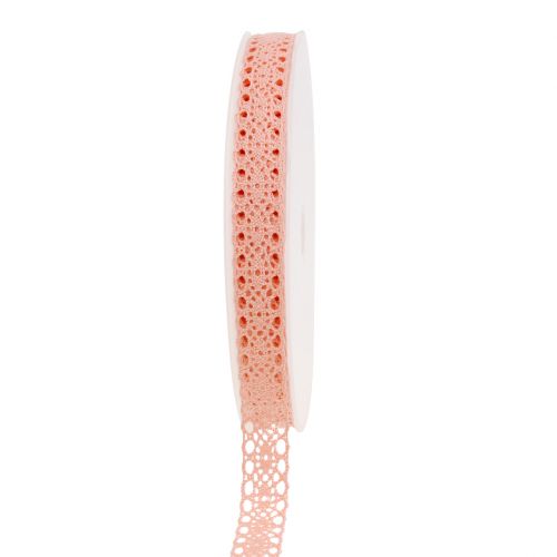 Ruban dentelle déco 16mm 20m saumon