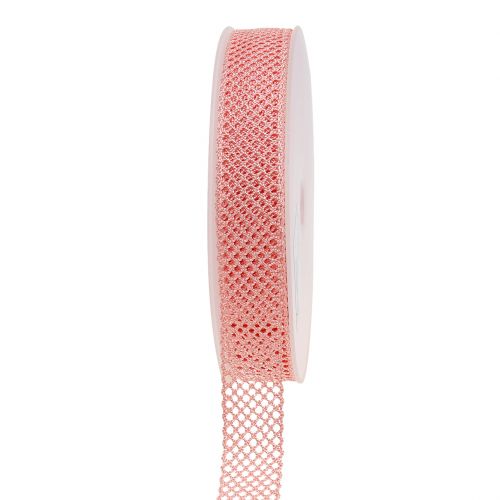 Floristik24 Ruban dentelle déco 21mm 20m rose