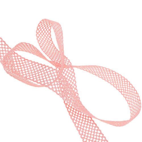Floristik24 Ruban dentelle déco 21mm 20m rose