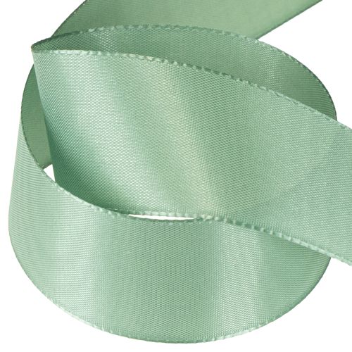 Article Ruban décoratif taffetas ruban cadeau vert sauge 40mm 50m