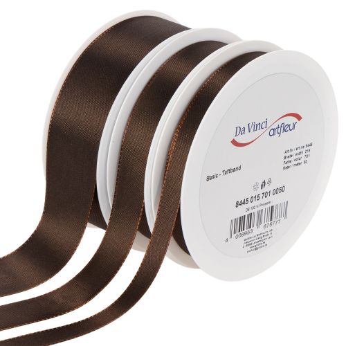 Article Ruban décoratif en taffetas marron, différentes largeurs, 50 m