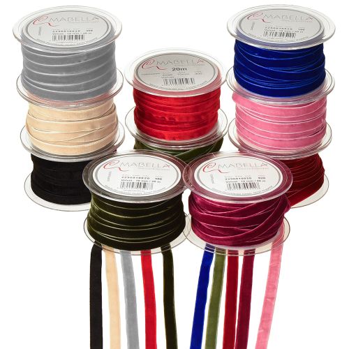 Ruban décoratif Ruban de velours 10 mm 20 m Différentes couleurs