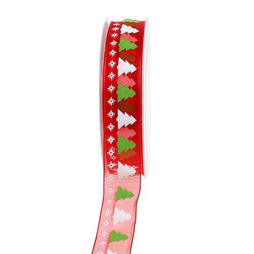Floristik24.fr Ruban déco Noël rouge 25mm 20m - acheter pas cher en ligne